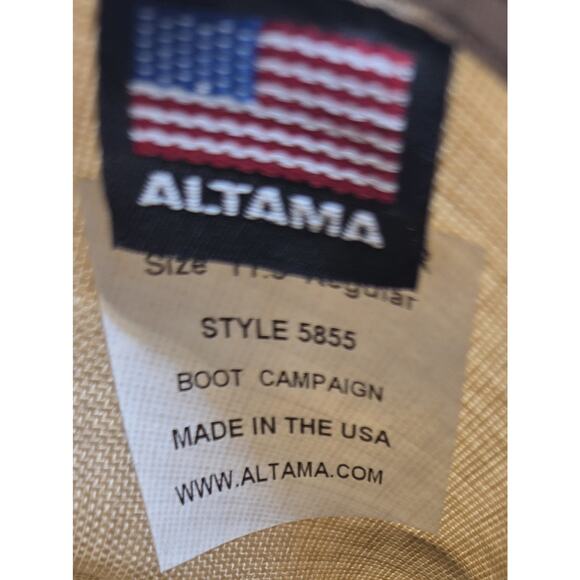 BOOT CAMPAIGN BRANDED ALTAMA 5855 MENS 11.5 COMBAT DESERT TAN NYLON SUEDE BOOTS - Picture 5 of 11